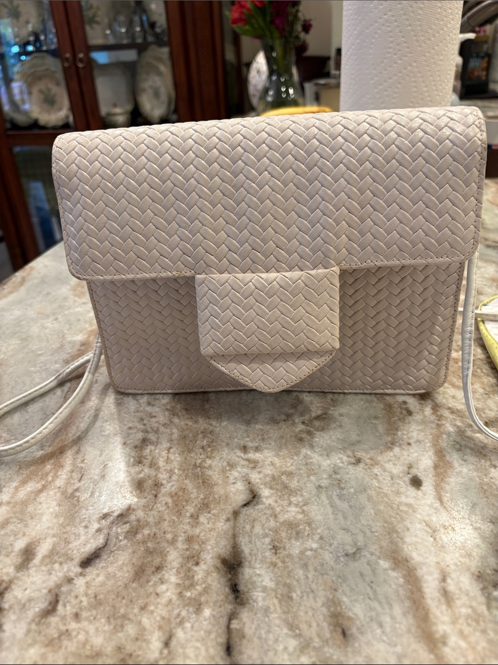 Woven Crossbody Bag in Light white - Elegant Everyday Style